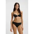 HUGO Slip mit Spitzenbesatz, mittlere Bundhöhe, Microfaserqualität schwarz XS