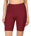 Merry Style Damen Badehose High Waist Bikinihose Schwimmhose für Wassersport SUP Schwimmradler Bademode für Frauen MS10-333 (Weinrot (4242),38)