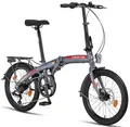 Licorne Bike Phoenix 2D 20 Zoll Aluminium Faltrad Klapprad Scheibenbremse Discbremse Faltfahrrad Herren Damen 7 Gang Kettenschaltung Folding City Bike Alu-Rahmen StVZO