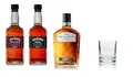 Jack Daniel´s Probier Box (1 x Jack Daniel´s Bonded 0,7l + 1 x Jack Daniel´s Triple Mash a 0,7l + 1 x Jack Daniel´s Gentleman a 0,7lJack + 1 Glas (Gentleman) a 0,2l