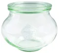 WECK Gläser Schmuckgläser #901 500 ml (6 Stück, inkl. Klammern + Gummis, Deckel ø 80 mm, Einmachgläser, Dessertgläser, Marmeladengläser) 58311, grün