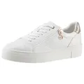 Tamaris Plateausneaker Freizeitschuh, Halbschuh, Schnürer mit Besätzen und Glitzerdetails weiß 38