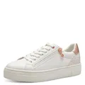 Tamaris Damen Low-Top Sneaker, Frauen Sneaker,Wechselfußbett,Comfort Lining,Pflege-leicht,qualitaet,stabil,trage-Komfort,WHT/Rose Gold,38 EU