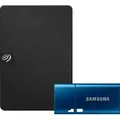Seagate Expansion Portable 1 TB + Samsung USB-C Flash Drive 64 GB
