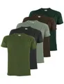 ALPIDEX Herren T-Shirts 5er Set Rundhals 100% Baumwolle Einfarbig Shirts Basic Shirt Kurzarm S M L XL XXL 3XL 4XL 5XL, Größe:S, Farbe:Forest