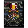 Femer GmbH Metallschild Spruch 30x40cm sports bar Beer relax and enjoy Billard, (1 St), gewölbte Oberfläche, abgerundete Ecken, umgeschlagene Kanten