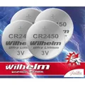 4 x CR2450 WILHELM Lithium Knopfzelle 3V 600mAh ø24,5x3,0mm Batterie DL2450