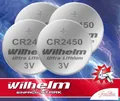 4 x Wilhelm CR2450 Lithium Knopfzelle Batterie 3V 600mAh ø24x5,0mm Blister!
