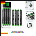 HiQuick Akkuladegerät 8 AA Akkus LCD Display Schnellladung Ni-MH
