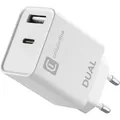 Cellularline Reiselader DUAL 20W weiß 1x USB Type-C und 1x Type-A für Apple