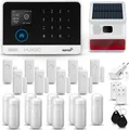 HUXGO HXA003 Alarmanlage Haus WiFi + GSM 4G mit Funk Sirene, Alarm System mit 9x Bewegungssensor und 9x Tür- Fenstersensor, Alarmanlage für Wohnung, Haus, Büro, Tuya Smartlife App
