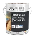Bootslack Parkettlack Schiffslack Holzlack Seidenglänzend Anthrazitgrau für Holz Boot Schiff - 5L