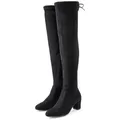 LASCANA Slouchy Boots, Langschaft Stiefel, Schlupf-Boot, Overkneestiefel aus weichem Stretchmaterial schwarz 39
