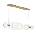 Pendelleuchte LED groß 142.1 cm lang Glas Metall in Gold Hängelampe Esstisch