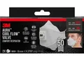 3M Einweg Atemschutzmaske AURA™ COOL FLOW™ 9332+, Filterklasse FFP3, mit Ventil, 3-teilig, faltbar, weiß, Packung mit 2 Stück