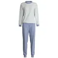 CALIDA Pyjama Cotton Special Damen (2 tlg) pflegeleicht, elastischer Hosenbund, softe Bündchen an den Abschlüssen blau S (40/42)