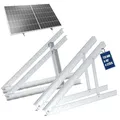 NuaSol PV Solarpanel Halterung 28 Zoll /72 cm | 2er Set Solarmodul-Halterung Balkonkraftwerk aus Aluminium | Aufständerung Flachdach PV verstellbar 0-90° | inkl.Montagematerial | Silber