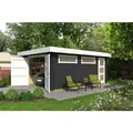 WEKA Garage, BxT: 422,7 x 600 cm, holz - grau