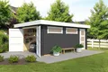 Garage Pultdach 44 mm Canberra mit Holztor grau 422x600 cm Lasita