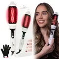 STYLPRO Thermobürste mit roten und nahen Infrarot-LEDs - 58 NIR + 84 rote LEDs, keramischer Zylinder, regulierbare Hitze, leichte Blowout- und Lockenbürste für alle Haartypen