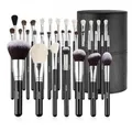 VEVOR Pinselset Makeup, 34-teilig, professionelles Schminkpinsel Set für Foundation, Lidschatten, Concealer, Rouge, mit weichen Borsten