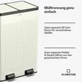 Klarstein Grama 60 Mülleimer 2 Fächer - 60 L Abfalleimer Mit Soft-Close Deckel, Retro-Design, Herausnehmbare 30 L Behälter, Pedalmechanismus, Vi... - Beige