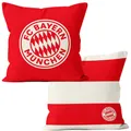 FC Bayern München Kissen Rot Weiss Logo Streifen Kuschelkissen Fanartikel Shop