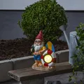 B- LED Solar Gartenzwerg Gnomy mit Rettungsboje, Strandlook 23 cm Dämmerungs.