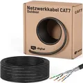 hb-digital CAT 7 Kabel für Außenbereich LAN Datenkabel max. 1000 MHz S/FTP PE AWG23 25m schwarz