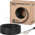 hb-digital 25m Netzwerkkabel CAT 7 Outdoor LAN Datenkabel S/FTP PE AWG23