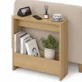 Hocuspicus Beistelltisch mit integriertem Magazinhalter| kompakter Beistelltisch für Wohnzimmer und Büro| platzsparender End Table für kleine Räume| Magazinaufbewahrung| 20 x 55 x 60 cm (Eiche)