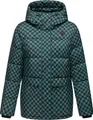 Ragwear Steppjacke Wikesh Print Wasserdichte Damen Winterjacke mit Hahnentritt-Muster