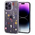 CYRILL Cecile kompatibel mit iPhone 14 Pro Hülle, (6,1 Zoll) (2021) Langlebig innere Klar Muster Transparent weich TPU Bumper Durchsichtige Case - Blumen Garten