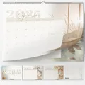 Kalender Wandkalender Monatskalender 2025 in A4 Beige mit KW ´s Feiertagen und Ferienplan/Ferienübersicht viel Platz zum beschreiben Monate Familien Planer 30x21 cm Hochwertig Business Boho