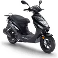 LuXXon ECO Motoroller - City Roller mit 50 ccm - 3 PS für max 45 km/h - Schwarz