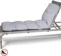 Beautissu 2X Auflage Sonnenliege Deckchair Flair RL, 190x60x8 cm, Hellgrau