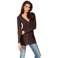 Strickjacke HEINE, Damen, Gr. 40, braun (schokobraun), 100% Baumwolle, unifarben, Langarm, Strickjacken
