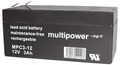 Multipower MPC3-12 117718 Bleiakku 12V 3Ah Blei-Vlies (AGM) (B x H x T) 67 x 66 x 134mm Flachstecker 6.35mm Zyklenfest
