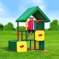 QUADRO Universal Klettergerüst Spielhaus mit Dach Indoor Outdoor bunt bis 100kg