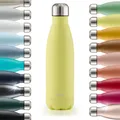 Blumtal Trinkflasche 500 ml Edelstahl - auslaufsichere Isolierflasche - BPA-freie Trinkflasche kalt & warm - doppelwandige Insulated Bottle - rostbeständige Isolierflasche New Yellow - Gelb