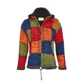 Schafwollstrickjacke bunte Quadrate 814 | Schafwolle | Strickjacke | Schafwoll-Jacke | Woll-Jacke | Schafwolljacke | Außenjacke (DE/NL/SE/PL, Alphanumerisch, XS, Regular, Regular, Bunt)