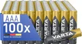 VARTA Batterien AAA, 100 Stück, Power on Demand, Alkaline, 1,5V, Vorratspack in umweltschonender Verpackung, ideal für Computerzubehör, Smart Home Geräte, Made in Germany [Exklusiv bei Amazon]