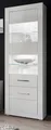 Furn.Design Stauraumvitrine Carrara (Standvitrine in weiß, 2-türig, 65 x 198 cm) Hochglanz