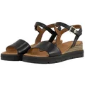 TOM TAILOR Damen Sandalen mit Keilabsatz, schwarz, Uni, Gr. 38