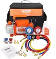 VEVOR Vakuumpumpe 100L/min Unterdruckpumpe150W 250ml-Ölkapazität Vakuumgeräte Verteiler-Manometer-Set Klimaanlage Kfz-Kühlsystemen