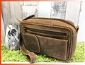 Vintage Leder Herrentasche Handgelenktasche Fettleder Gelenktasche braun Männer