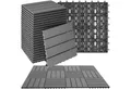 tectake Terrassendielen Terrassenfliesen 22er Set im Klicksystem, 31 x 31 x 2,2 cm, 2,1142 m², BxL: je 31,00x31,00 cm, (Terrassenplatten Außenbereich Tegulas, 22-St., in grau), robustes WPC in Holzoptik, mit Drainage, wetterfest