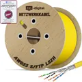 HB-DIGITAL 1000m CAT 7 Netzwerkkabel LAN Kabel Verlegekabel Ethernet Installationskabel 10 Gbit/s - reines Kupfer AWG23 S/FTP - GHMT Zertifiziert LSZH Datenkabel Simplex - Gelb
