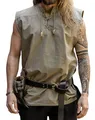 Leonardo Carbone® Ärmelloses Mittelalter Hemd Jean - Mittelalter Kleidung, Mittelalter Hemd Herren, LARP-Kleidung, Festival Outfit, Karneval Kostüm, Freizeithemden - 100% Baumwolle Hanf 2XL