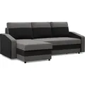 Ecksofa mit Schlaffunktion Orion, Universelle Seite, Grau + Schwarz - Grau/Schwarz